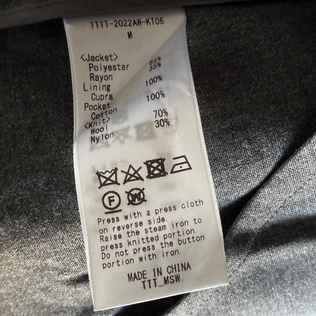 トップス TTT MSW 22aw knit docking tailor jacket