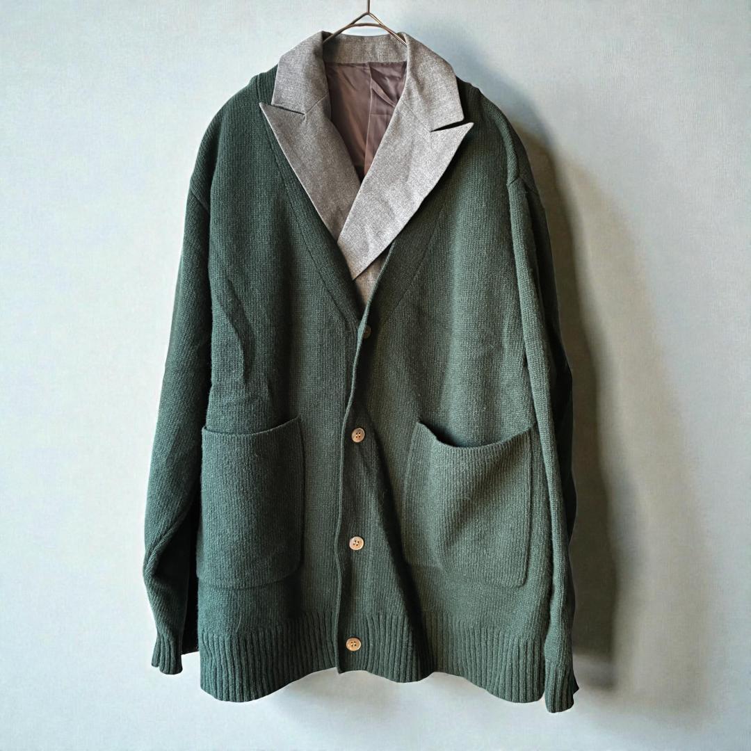 トップス TTT MSW 22aw knit docking tailor jacket