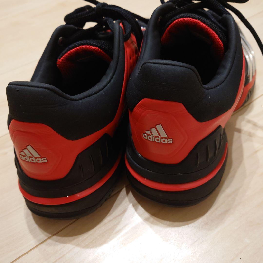 【ほぼ未使用】adidas テニスシューズ 黒/赤　27.5　バリケード6 AC