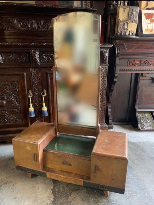 昭和　アンティーク　レトロ　ドレッサー　鏡台　姿見　ミラー　化粧台