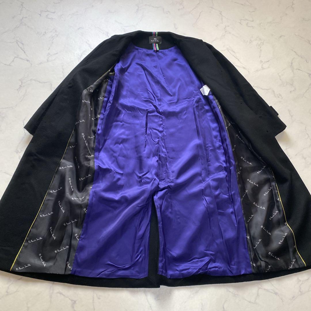 PSポールスミス ノーカラーコート 近年モデル カシミヤ混 36 ベルト