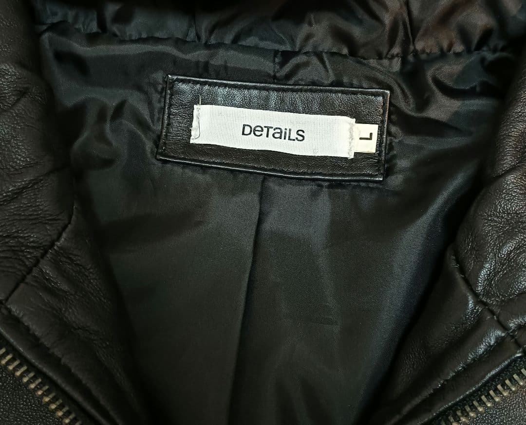 ✅️Details 本革 フード付きレザージャケット 羊革　レザーパーカー