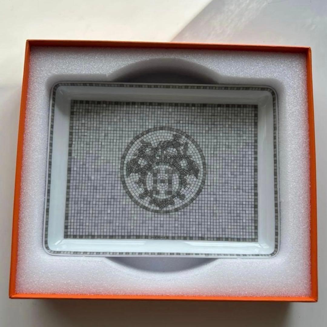 HERMES モザイクヴァンキャトル プラチナコレクション プレート 皿