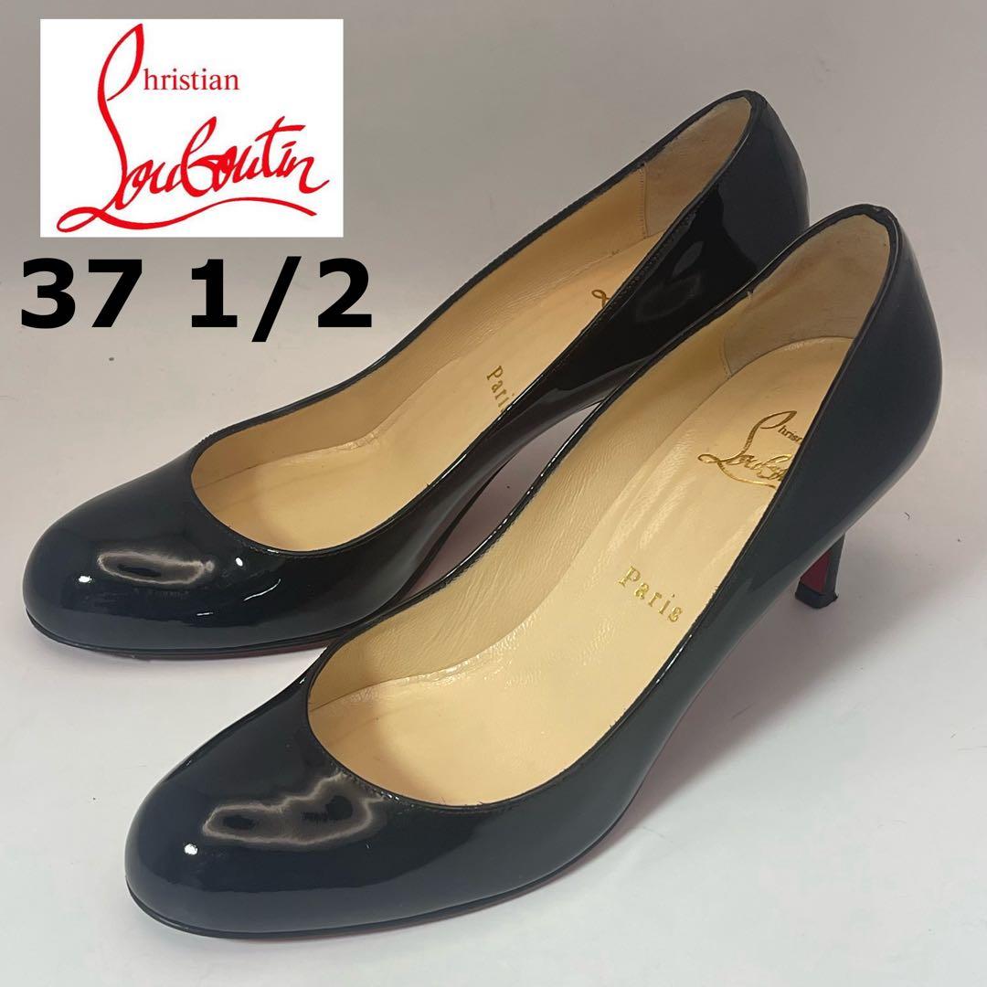 あおむし　クリスチャーノルブタン　パンプス 黒 37.5 レッドソール