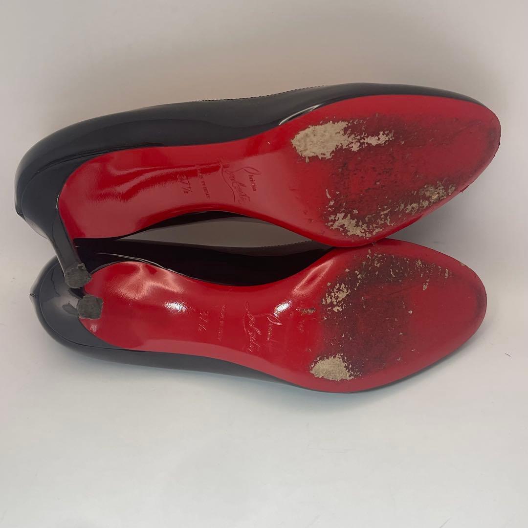 あおむし　クリスチャーノルブタン　パンプス 黒 37.5 レッドソール