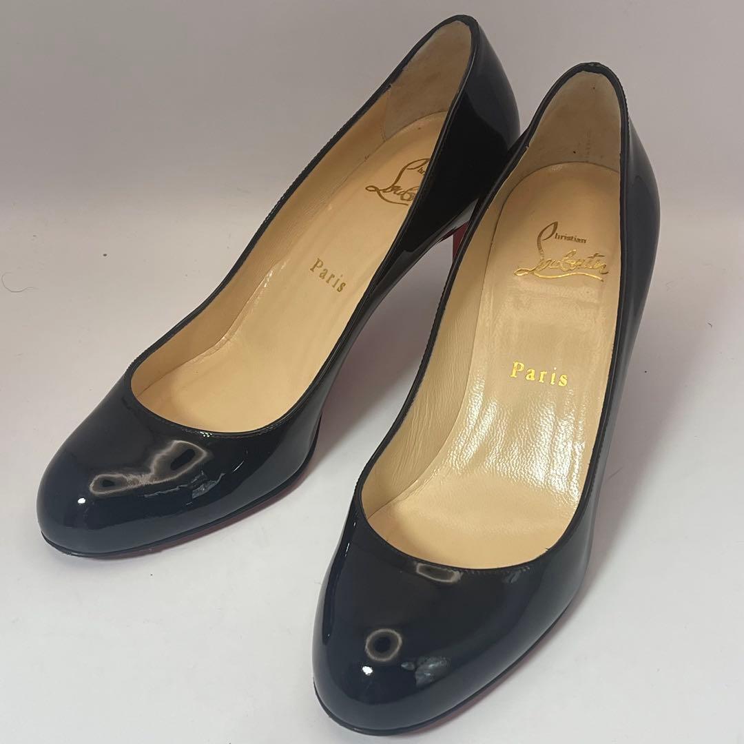 あおむし　クリスチャーノルブタン　パンプス 黒 37.5 レッドソール