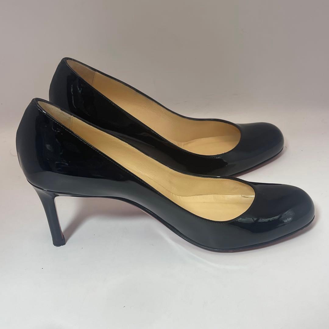 あおむし　クリスチャーノルブタン　パンプス 黒 37.5 レッドソール