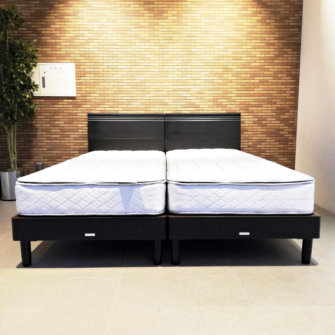 ◇美品　ASLEEP フレーム＋マットレス　セミシングル２台