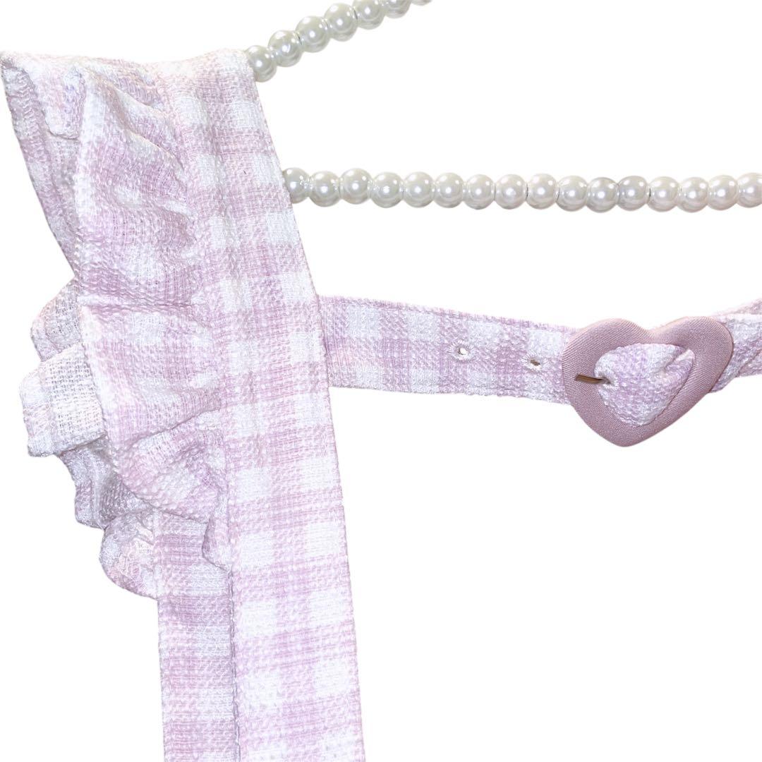 LIZLISA　リズリサ　ギンガムツイードサスペンダーつきチェックスカパン　地雷