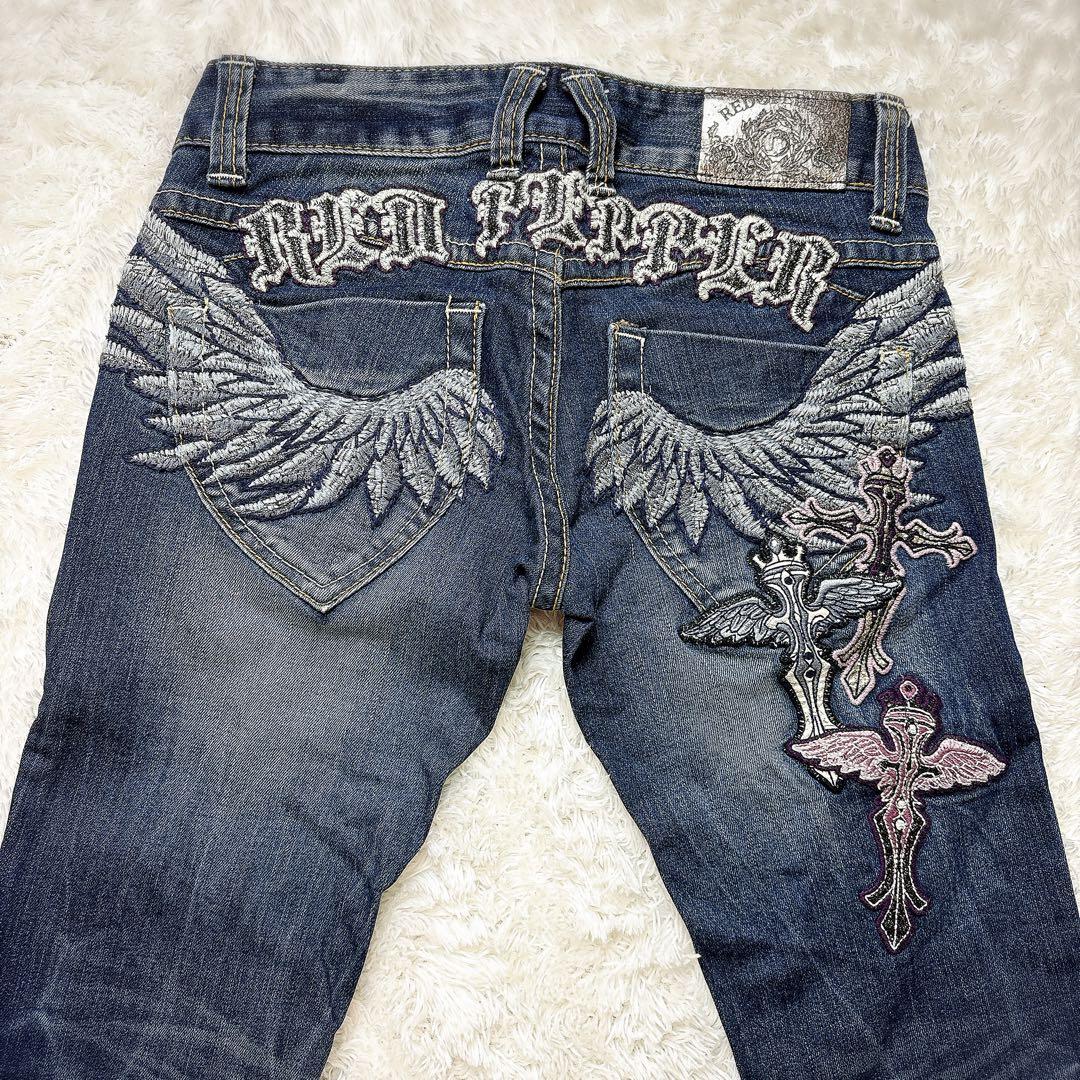 RED PEPPER エンジェルウィング 刺繍デニム ジーンズ 34 インディゴ
