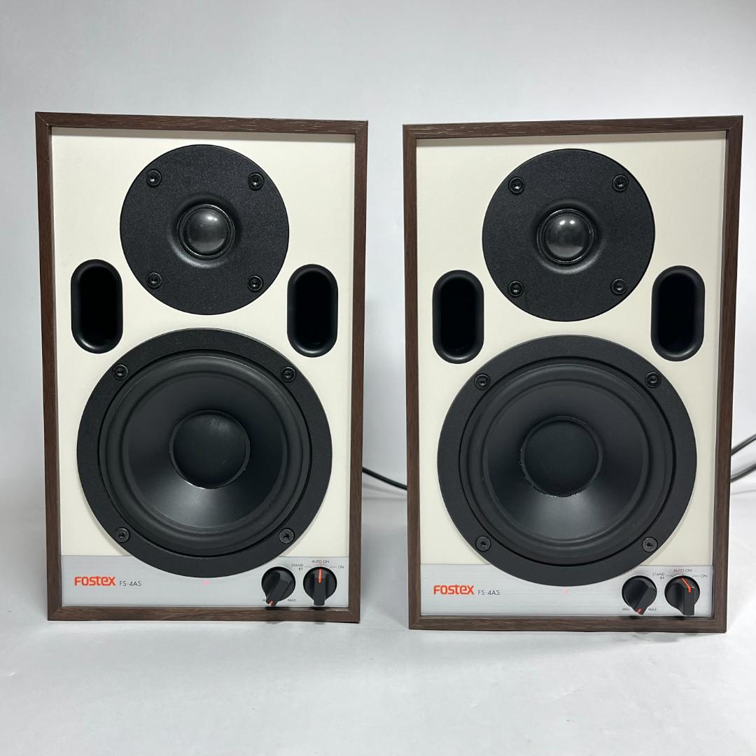 美品 FOSTEX FS-4AS W ペア ハイレゾ対応 アクティブスピーカー