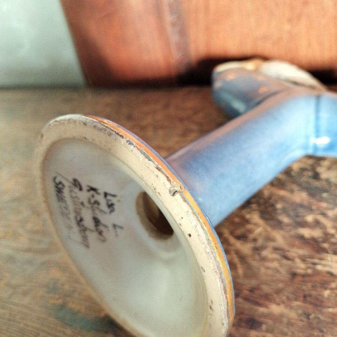 レア　リサラーソン　天使エンジェル　キャンドルホルダー　ろうそく立て　ブルー