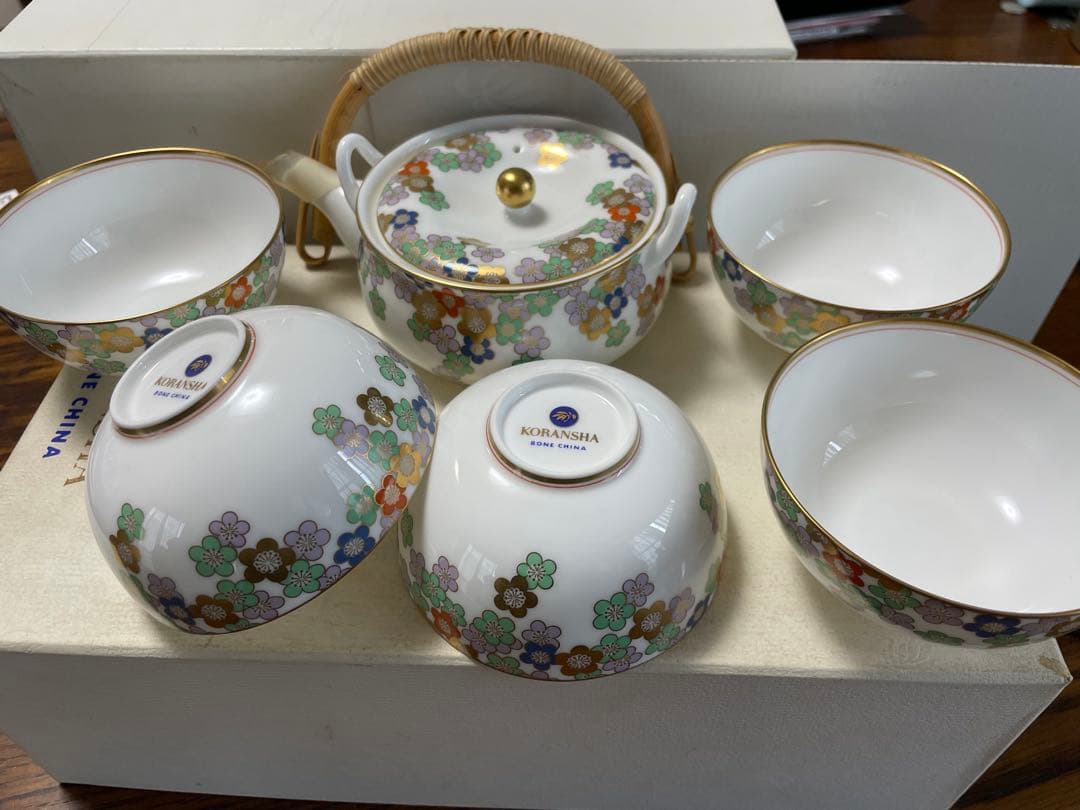 KORANSHA 金彩梅茶器セット