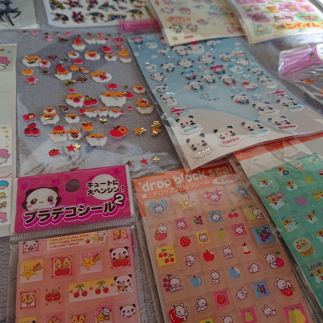 む*ぎ様 平成レトロ/当時物 シール まとめ売り ぷっくりシールあり ジャンク