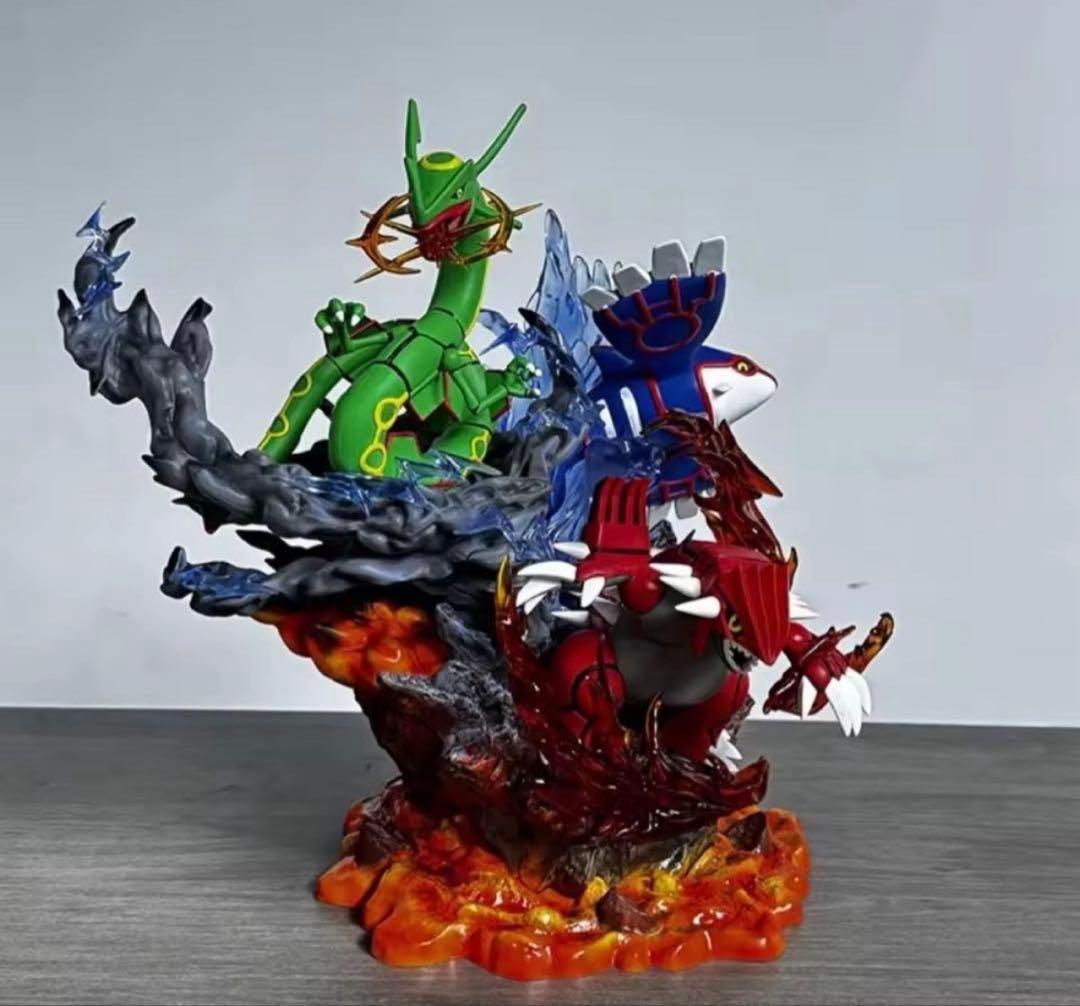 ポケモン　フィギュア　グラードン　カイオーガ　レックウザ　LED付き