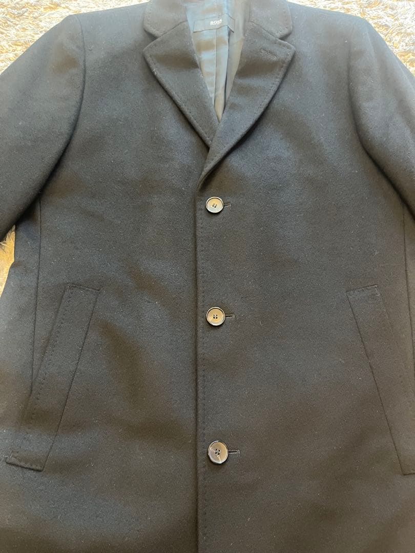 BOSS チェスターコート 黒 3つボタン