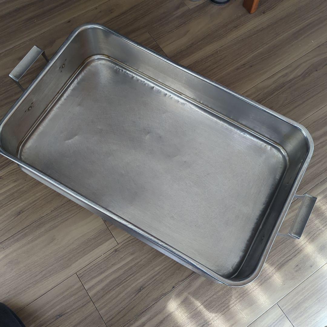 蓋なしアルミ飯台　ジャンクガーデン　アンティーク　昭和古道具　骨董　レトロ