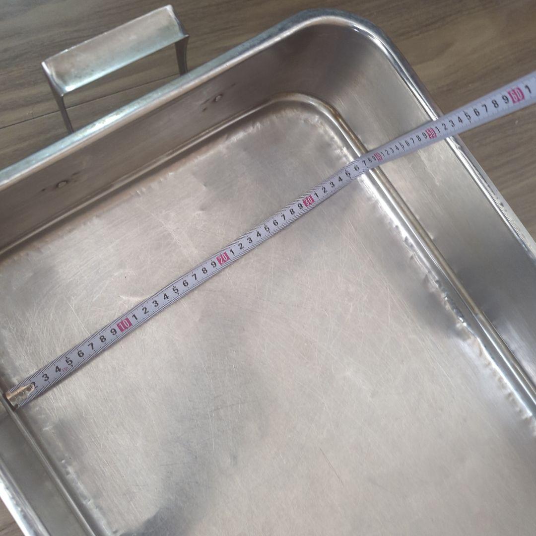 蓋なしアルミ飯台　ジャンクガーデン　アンティーク　昭和古道具　骨董　レトロ