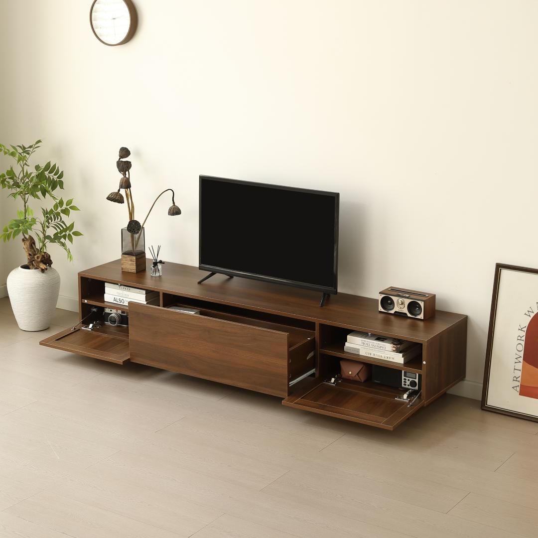 【幅180cm】テレビ台 ローボード テレビボード ラタン 北欧 BROWN