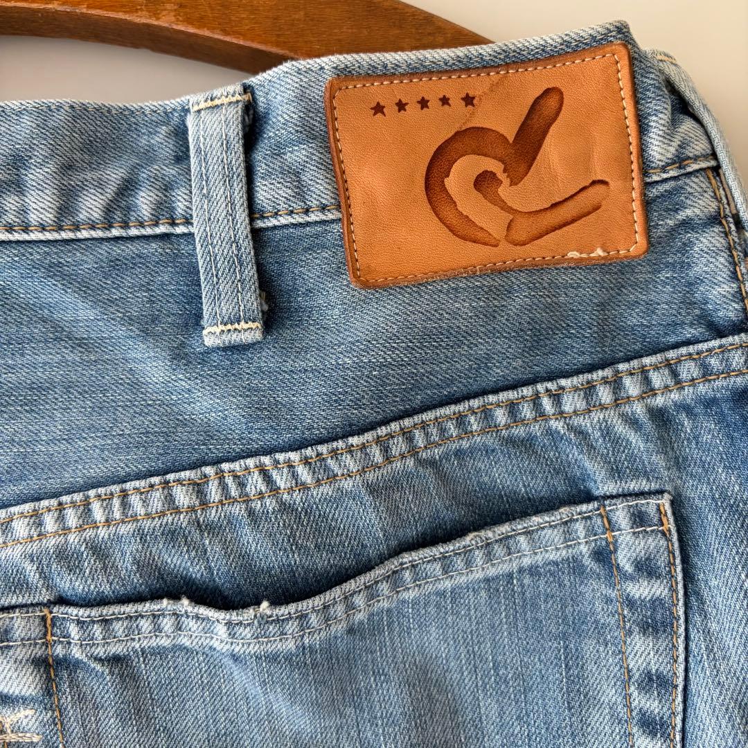 新品未使用45R 再び　ライ麦デニム　クロスビー５　ハッチとお花刺繍