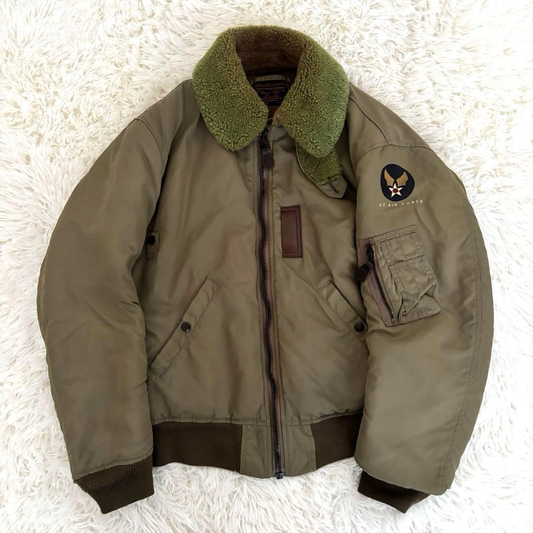 ヒューストンHOUSTON B-15B フライトジャケット ミリタリームートン襟