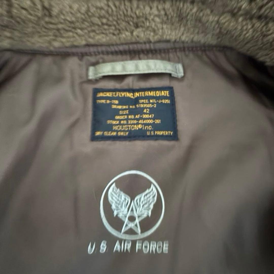 ヒューストンHOUSTON B-15B フライトジャケット ミリタリームートン襟