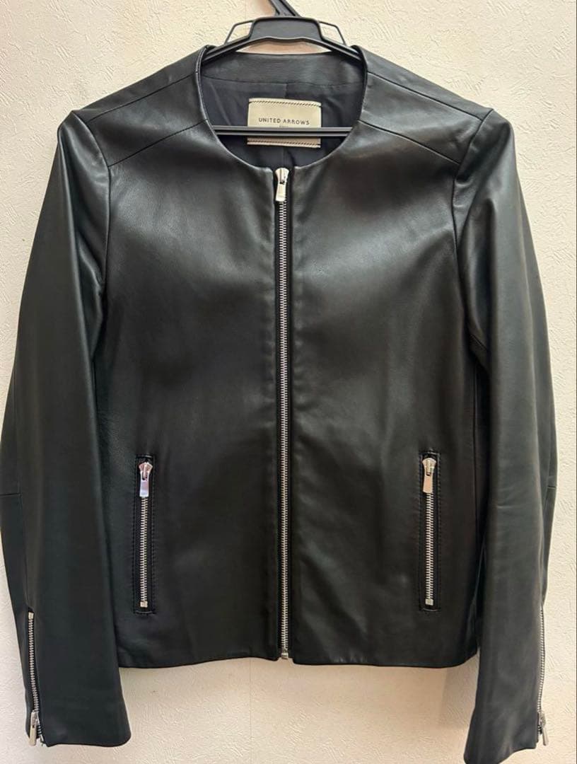 UNITED ARROWS ブラックレザージャケット38