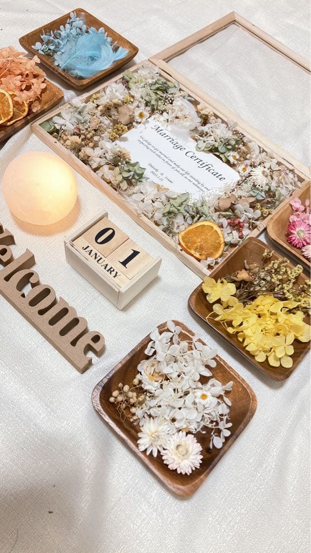 pooooono1185様　結婚証明書ゲスト　楽しい　カード　ドライフラワー