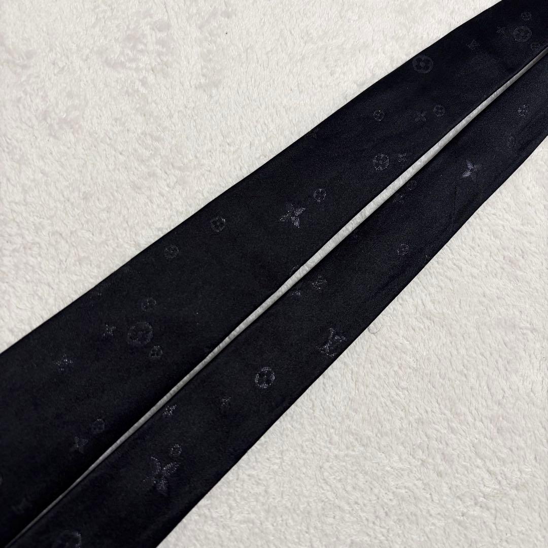 【現行美品】ルイヴィトン LVスターリーナイト ネクタイ　モノグラム　ブラック