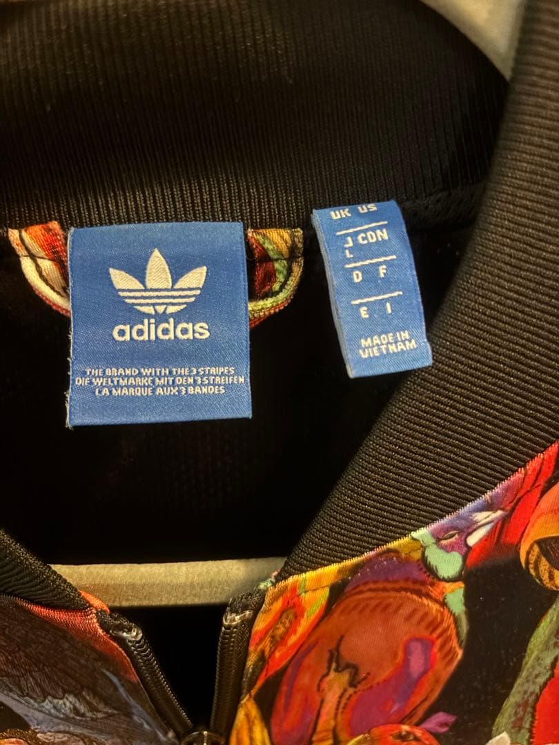 極美品 adidas ジャージ トラックジャケット 鳥 総柄 Lサイズ
