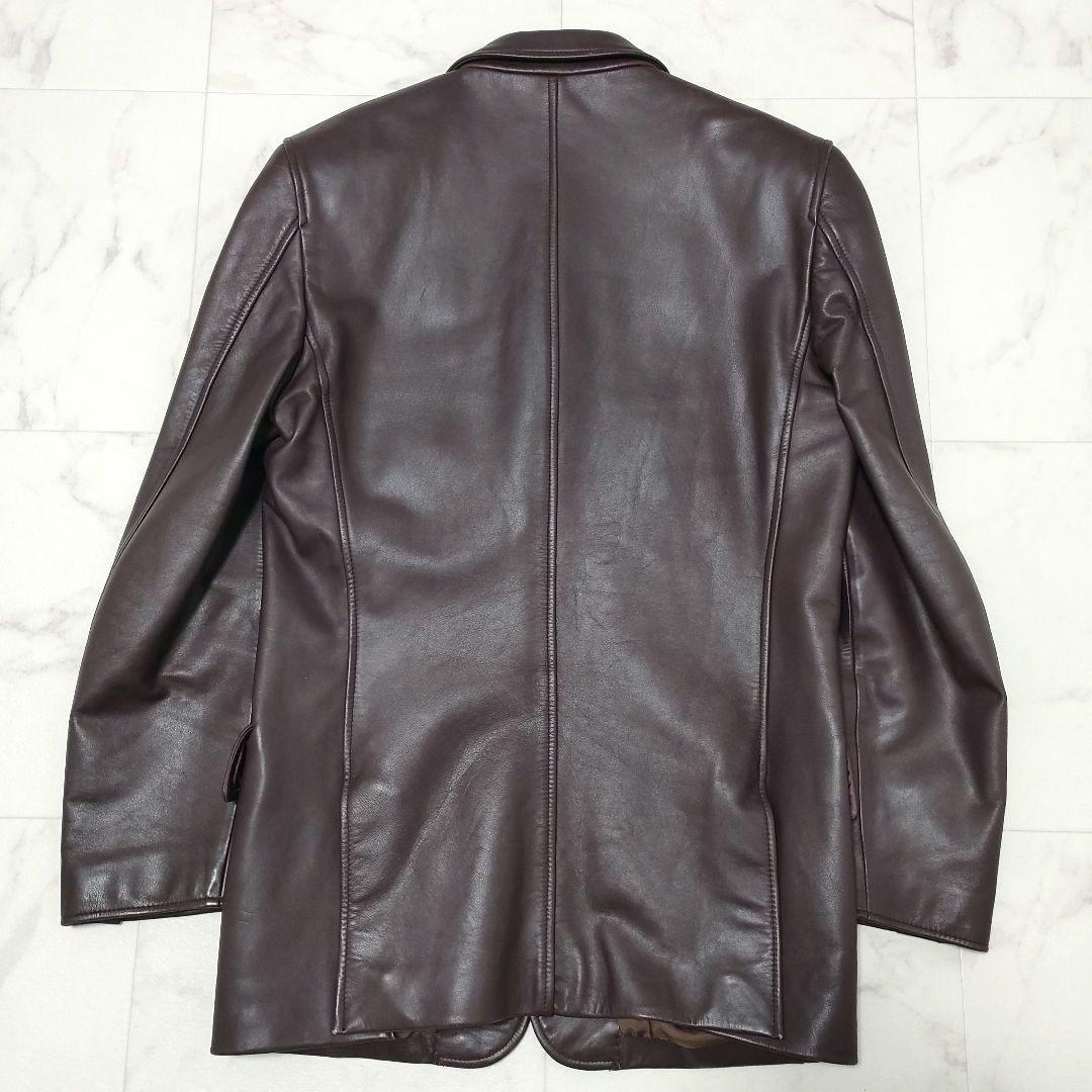 【希少】ポールスミス　牛革　レザーテーラードジャケット　ボルドー　3B　Mサイズ