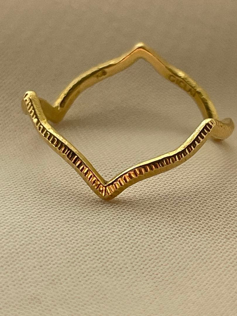 GICLAT / 大波 RING リング#13 K18YG　G15R3Y