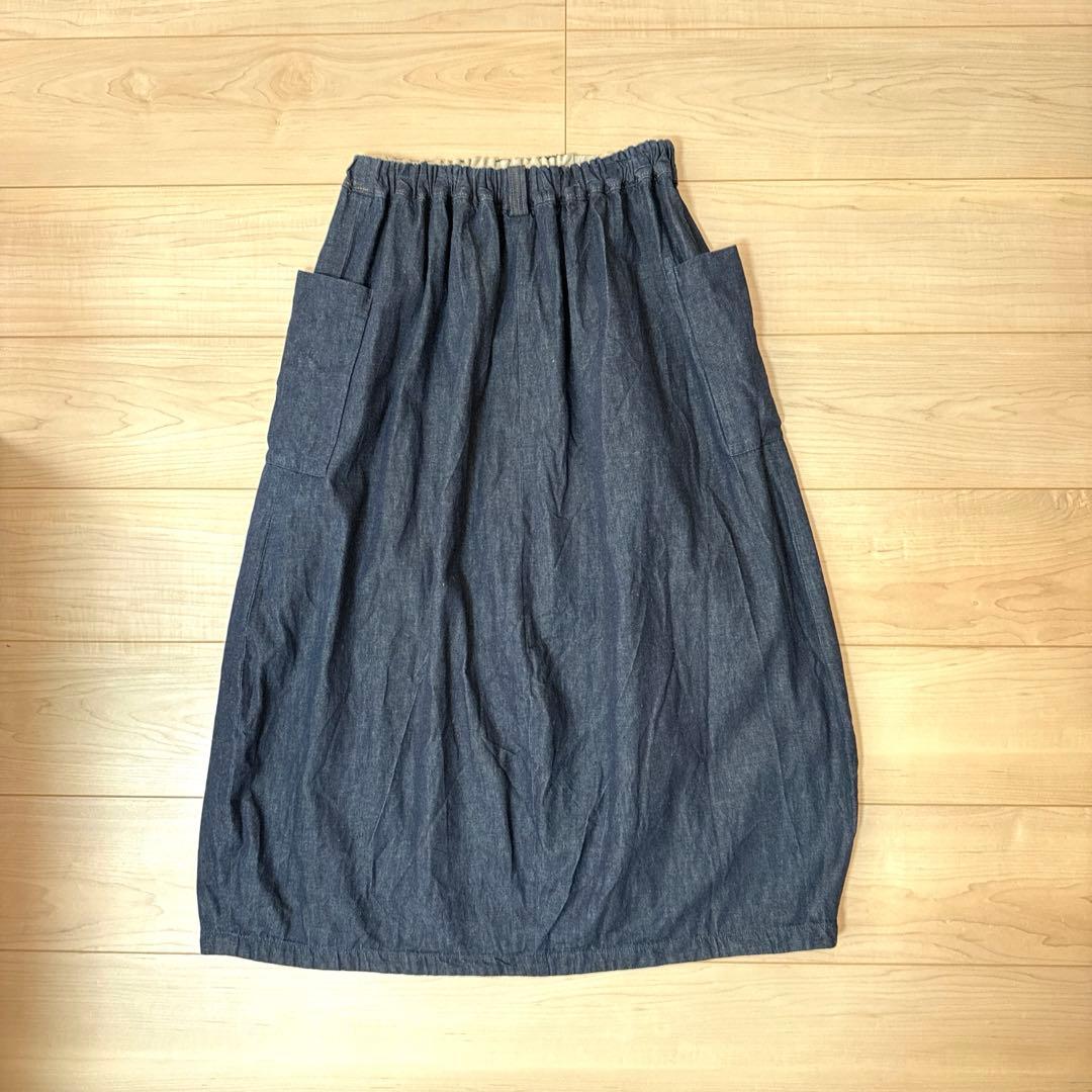★おひつじ座★パラスパレスビックポケットバルーンスカート藍染めインディゴ