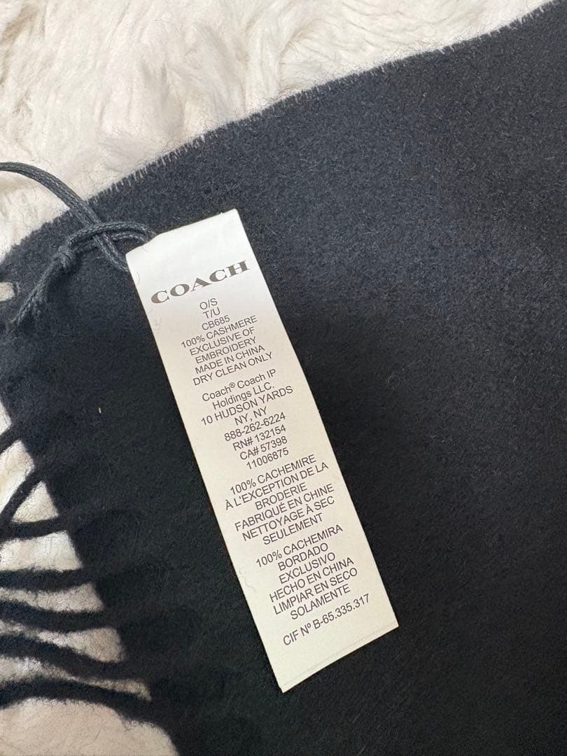 coachカシミヤフリンジマフラー