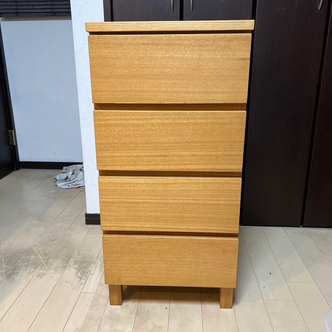 廃盤　無印良品　MUJI　チェスト　 オーク材　木製　4段　引き出し収納　北欧