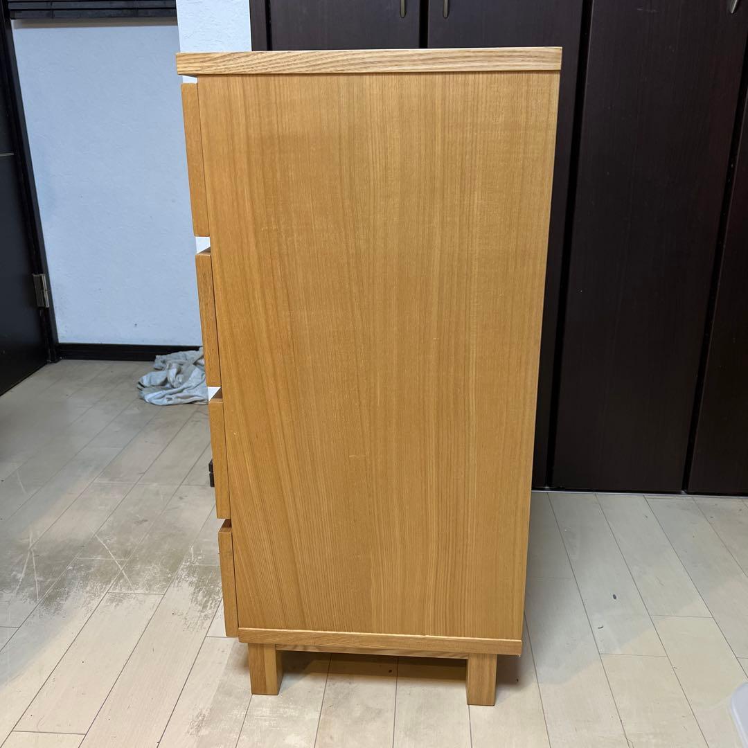 廃盤　無印良品　MUJI　チェスト　 オーク材　木製　4段　引き出し収納　北欧