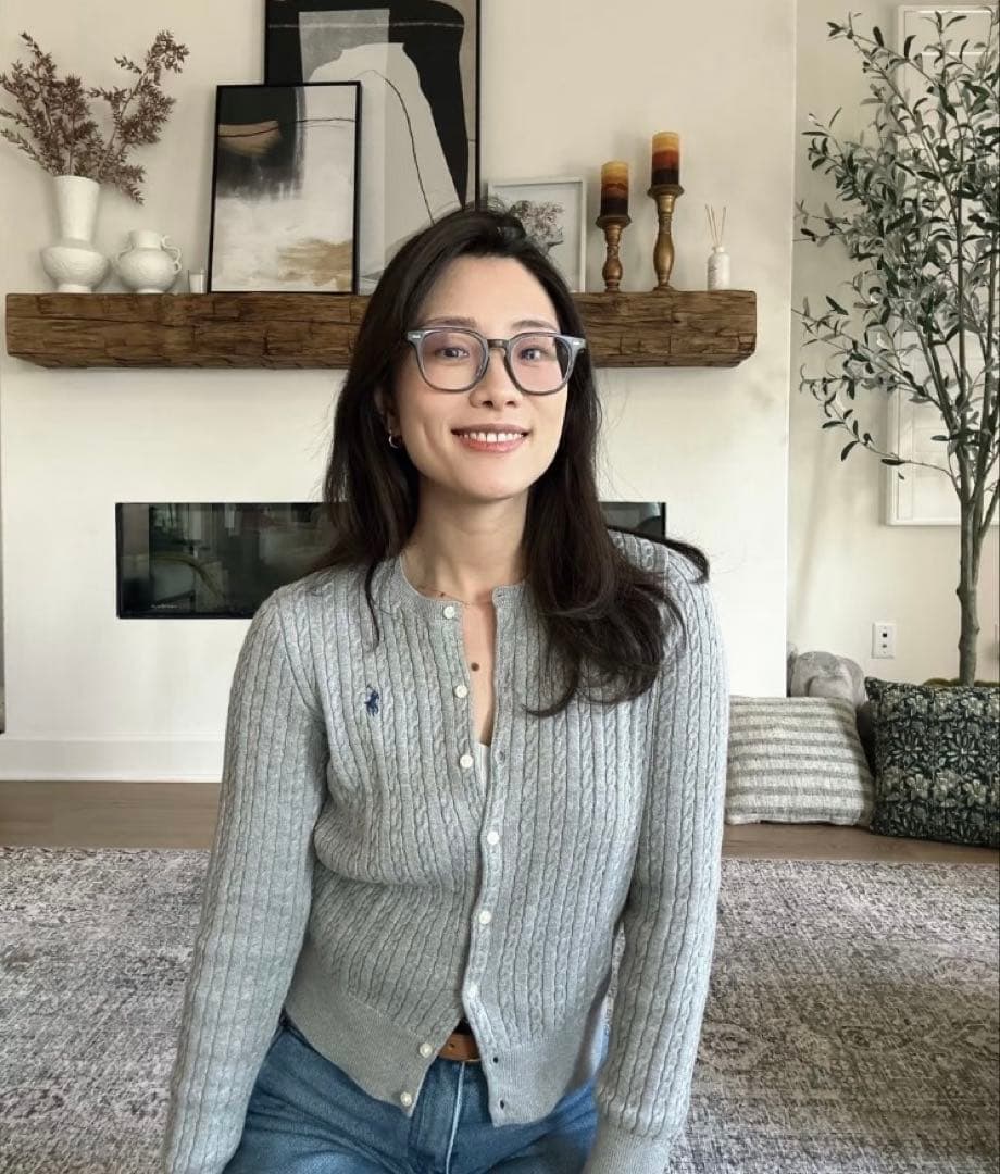 ポロラルフローレンPOLO RALPH LAURENケーブルカーディガングレー