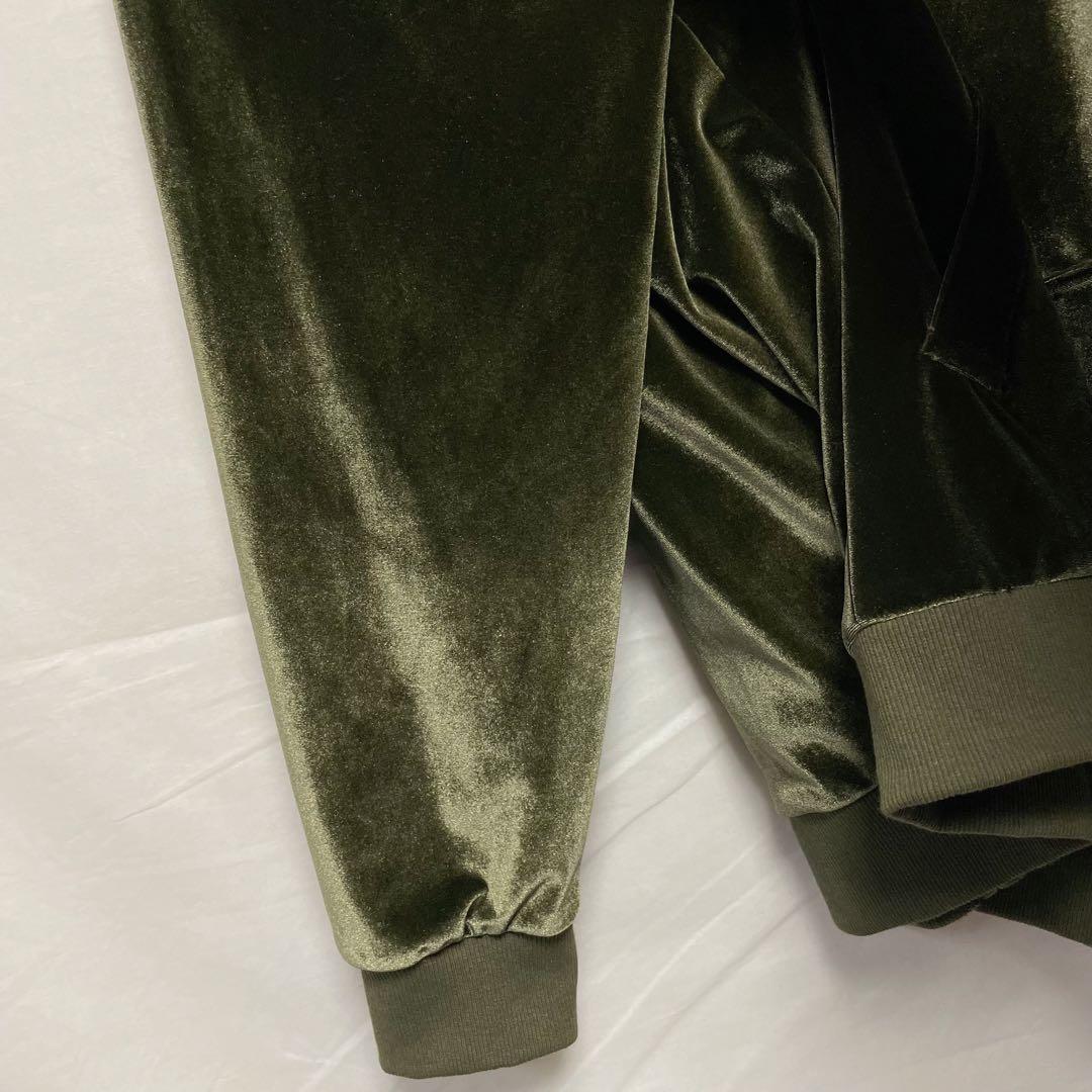 【CAMBIOカンビオ】ベロアスカジャン 虎 タイガー 刺繍 オリーブ S