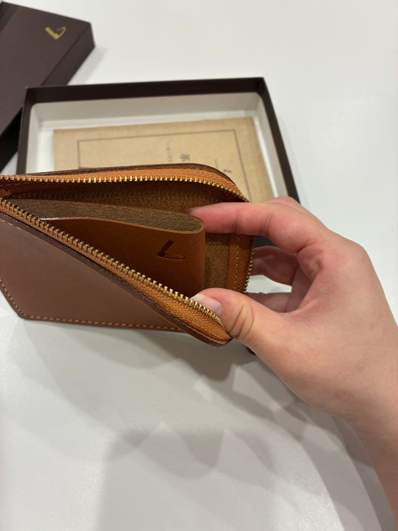 お値下げ中❗️土屋鞄製造所　ブラウン 財布Lファスナーオーク　ヌメ革
