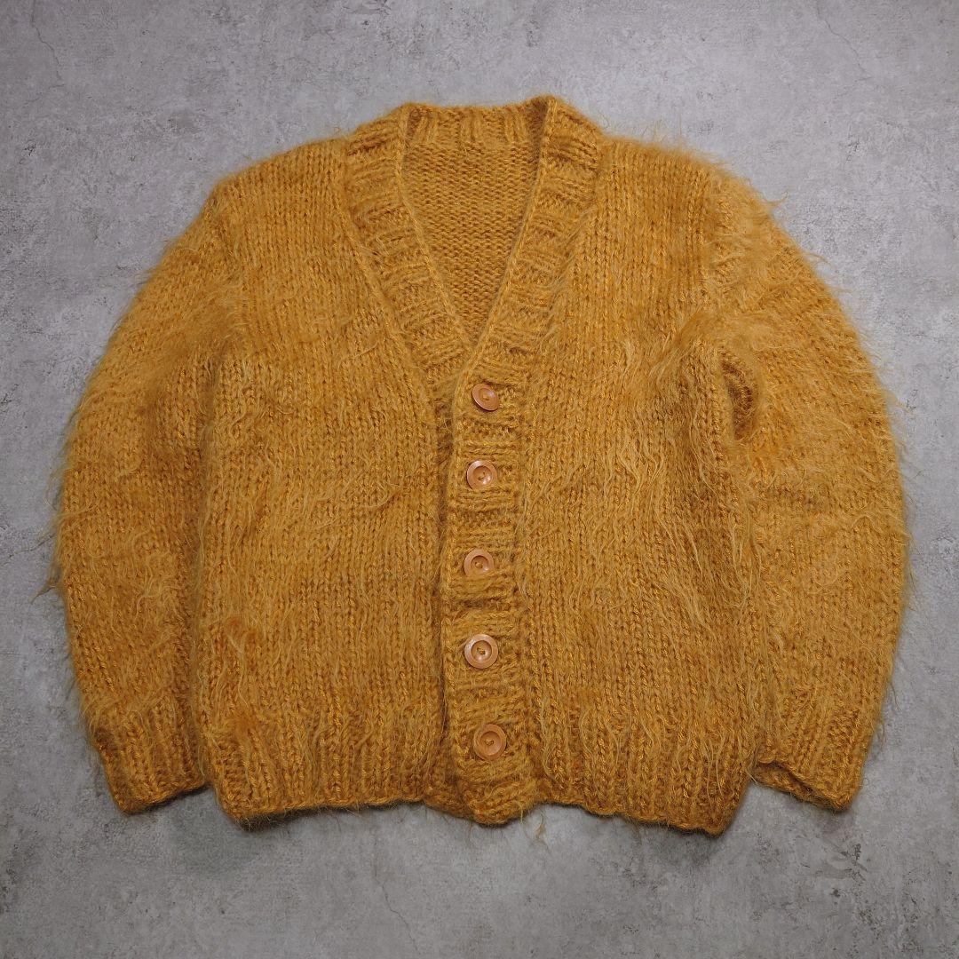 BAA COSTAME MFG モヘアカーディガン マスタード 毛足長
