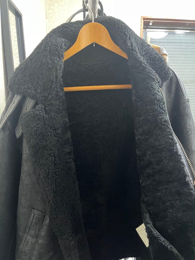 美品　B-3 フライトジャケット ボアムートン 黒ブラック メンズ L