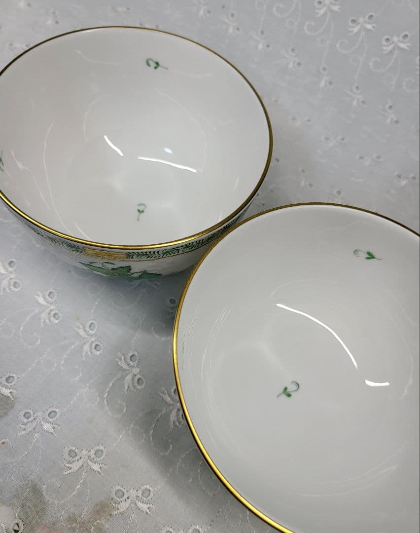 希少✨ヘレンド スラップボウル アポニーグリーン プレート 深皿 ミニ丼 小鉢