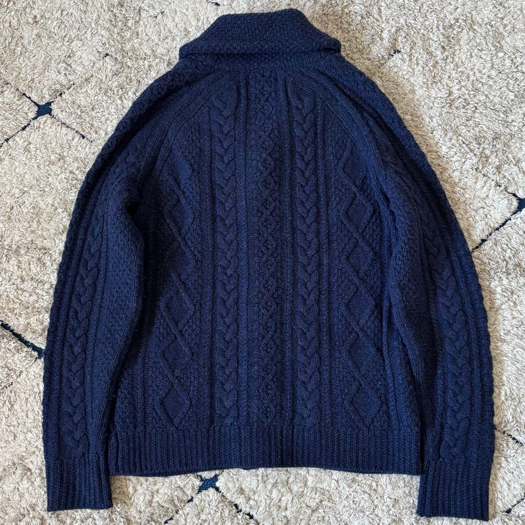 【美品✨】ポロラルフローレン　カシミヤ　ショールカラー　ニットカーディガン　紺