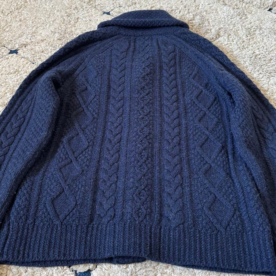 【美品✨】ポロラルフローレン　カシミヤ　ショールカラー　ニットカーディガン　紺