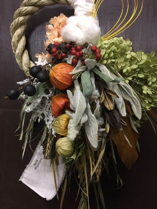 50.ドライフラワー しめ縄 正月飾り 松飾り クリスマス リース スワッグ