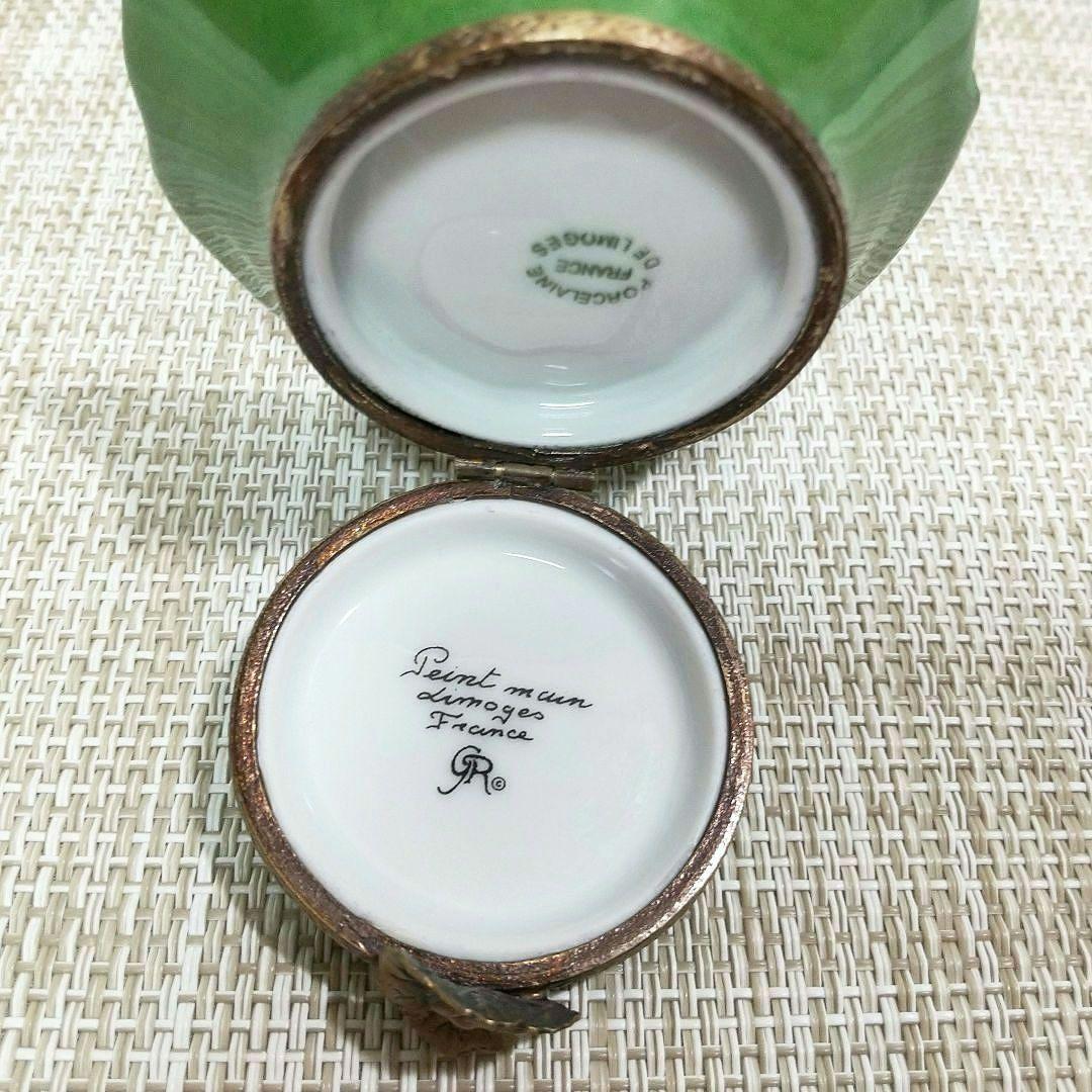 リモージュボックス 蓮の葉とカエル 蛙 小物入れ ミニチュア ピルケース