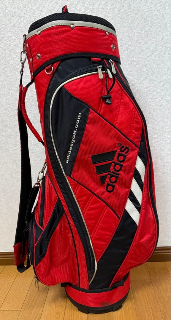 adidas キャディバッグ レッド ブラック