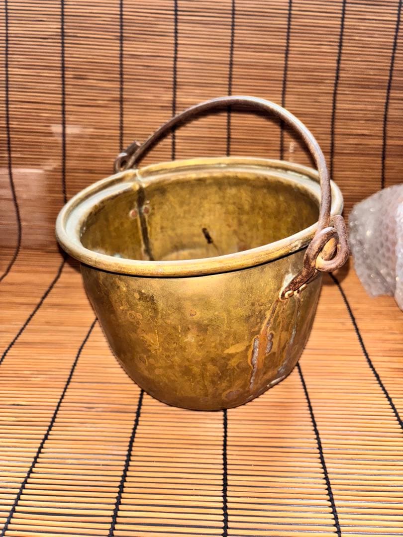 真鍮製アンティークバケツ
