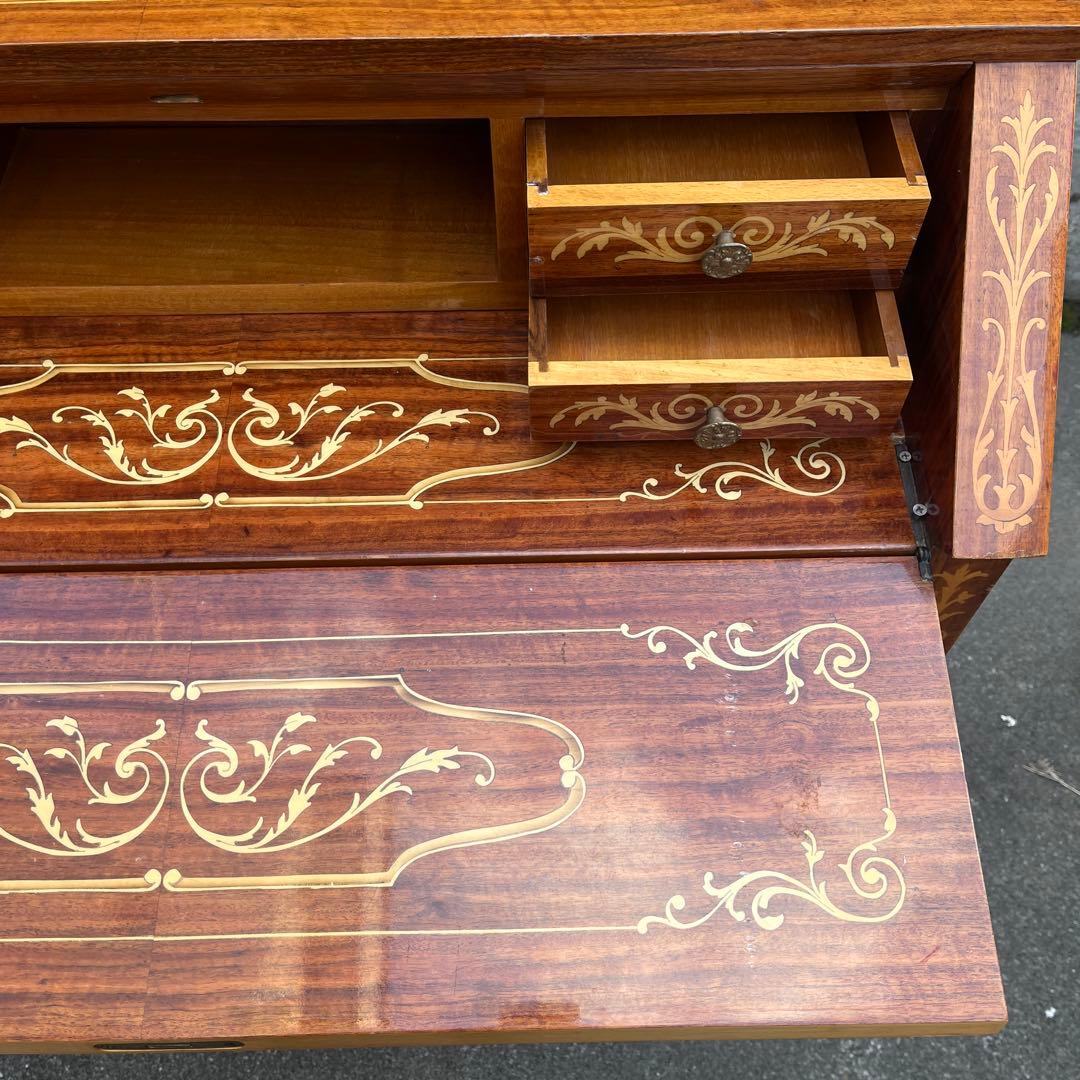 H*O様 【難あり】イタリア象嵌　レトロ ライティングビューロー デスク アンテ