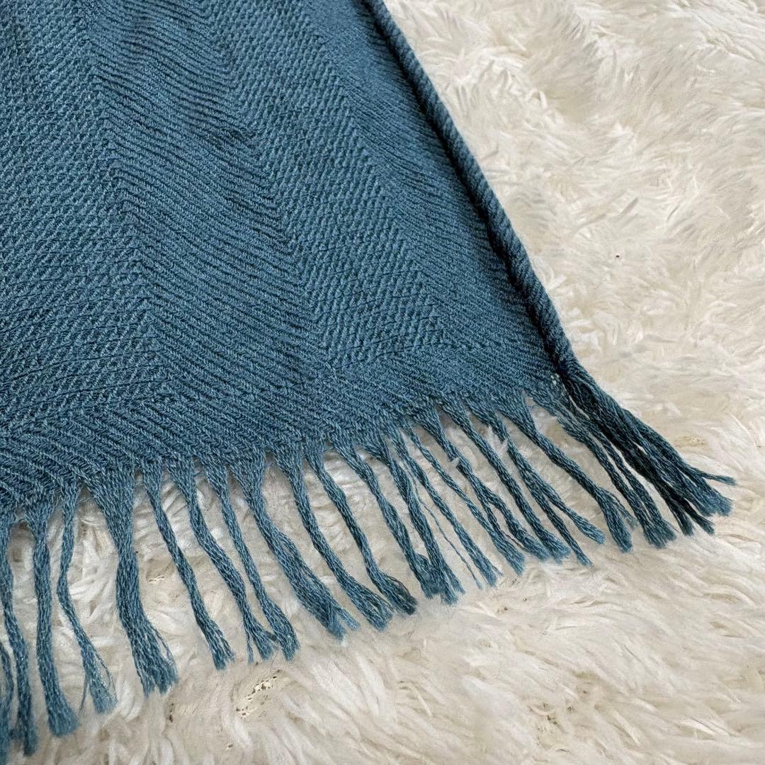 【最高級/極美品】HERMES エルメス カシミヤシルク 大判ストール　ブルー